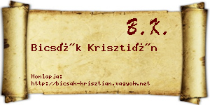 Bicsák Krisztián névjegykártya