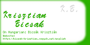 krisztian bicsak business card