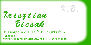 krisztian bicsak business card